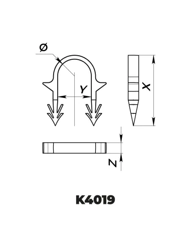 Klips do rur ogrzewania podłogowego 40x19 mm (300 sztuk)