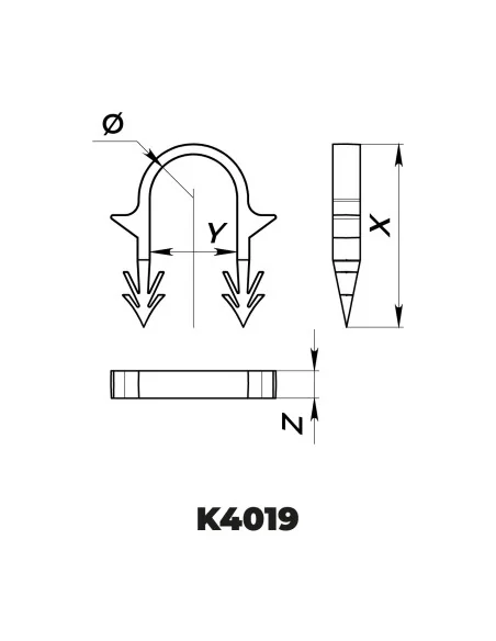 Klips do rur ogrzewania podłogowego 40x19 mm (300 sztuk)
