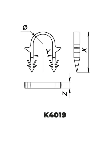Klips do rur ogrzewania podłogowego 40x19 mm (300 sztuk)
