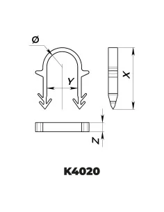 Klips do rur ogrzewania podłogowego 40x20 mm (300 sztuk) 2
