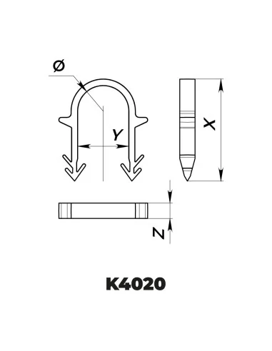 Klips do rur ogrzewania podłogowego 40x20 mm (300 sztuk)