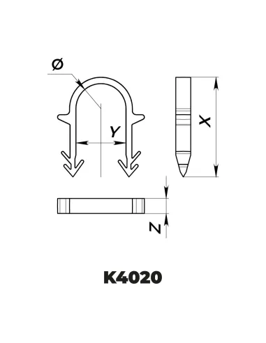 Klips do rur ogrzewania podłogowego 40x20 mm (300 sztuk)