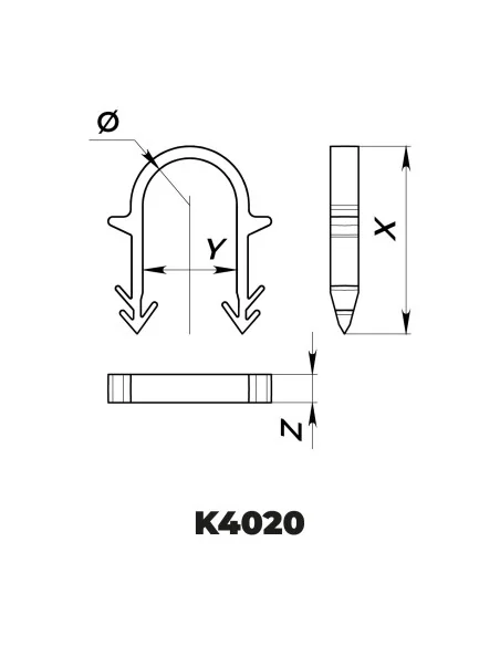 Klips do rur ogrzewania podłogowego 40x20 mm (300 sztuk)