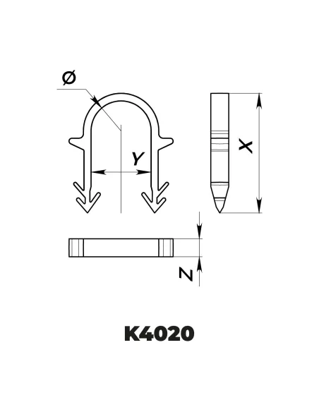 Klips do rur ogrzewania podłogowego 40x20 mm (300 sztuk)