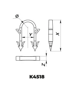 Klips do rur ogrzewania podłogowego 45x18 mm (300 sztuk) 2