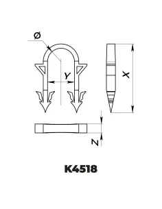 Klips do rur ogrzewania podłogowego 45x18 mm (300 sztuk) 2