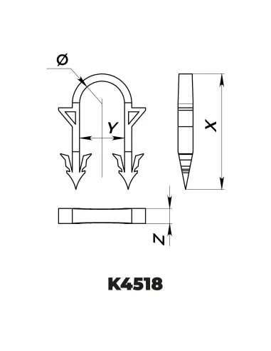 Klips do rur ogrzewania podłogowego 45x18 mm (300 sztuk)