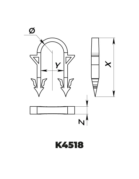 Klips do rur ogrzewania podłogowego 45x18 mm (300 sztuk)