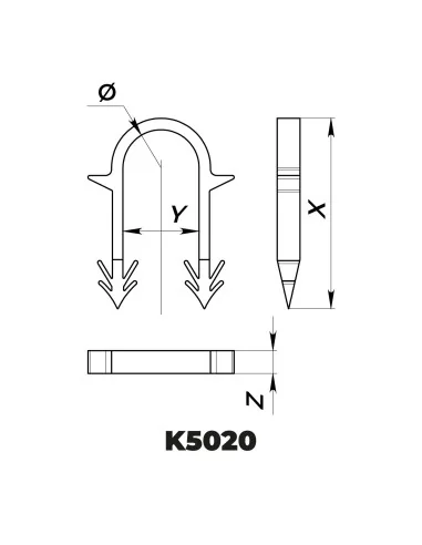 Klips do rur ogrzewania podłogowego 50x20 mm (300 sztuk)