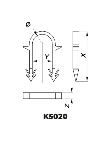 Klips do rur ogrzewania podłogowego 50x20 mm (300 sztuk)