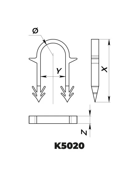 Klips do rur ogrzewania podłogowego 50x20 mm (300 sztuk)