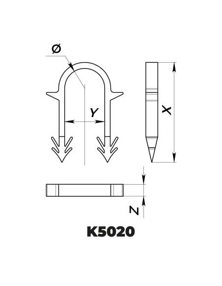 Klips do rur ogrzewania podłogowego 50x20 mm (300 sztuk)