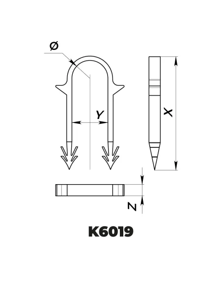 Klips do rur ogrzewania podłogowego 60x19 mm (250 sztuk)
