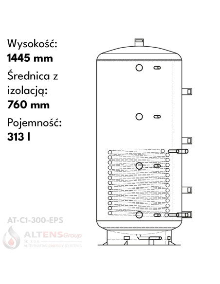 Zbiornik buforowy z jedną wężownicą w izolacji zdejmowalnej AccuTherm