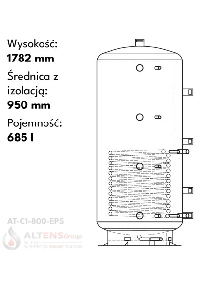 Zbiornik buforowy z jedną wężownicą w izolacji zdejmowalnej AccuTherm