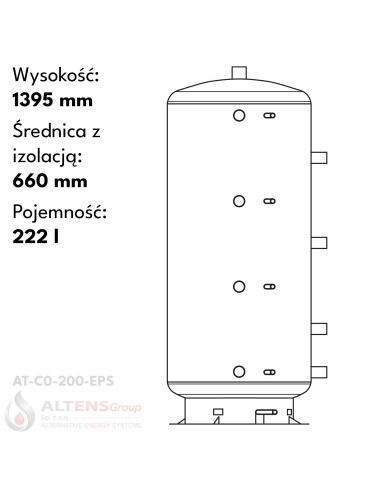 Zbiornik buforowy ALTENS bez wężownic w izolacji zdejmowalnej AccuTherm