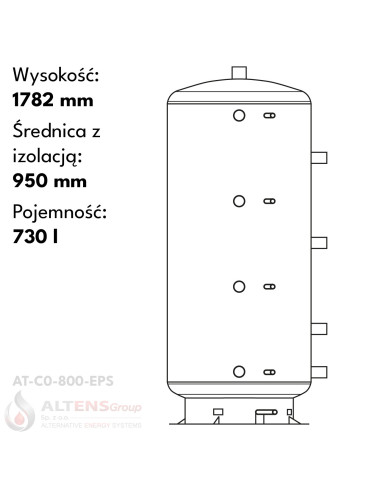 Zbiornik buforowy ALTENS bez wężownic w izolacji zdejmowalnej AccuTherm