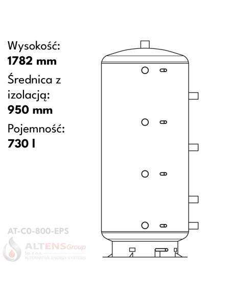 Zbiornik buforowy ALTENS bez wężownic w izolacji zdejmowalnej AccuTherm
