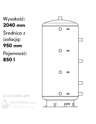 Zbiornik buforowy ALTENS bez wężownic w izolacji zdejmowalnej AccuTherm