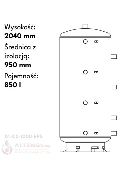 Zbiornik buforowy ALTENS bez wężownic w izolacji zdejmowalnej AccuTherm