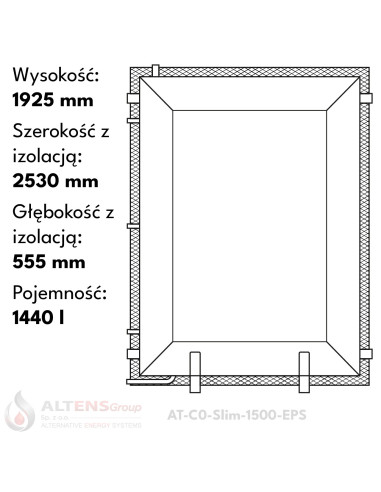 Zbiornik buforowy bez wężownic w izolacji zdejmowalnej AccuTherm Slim