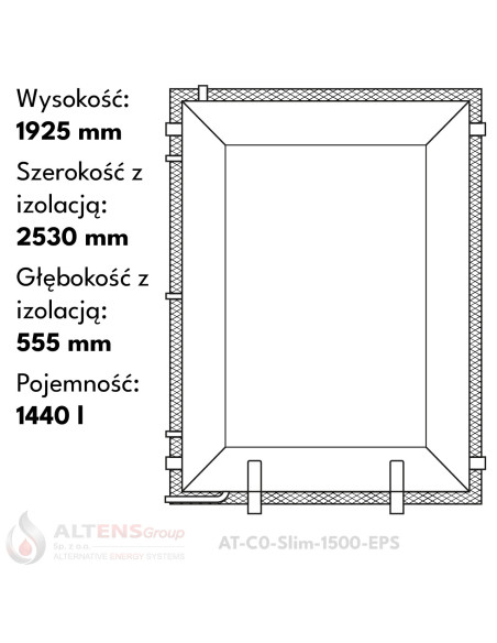 Zbiornik buforowy bez wężownic w izolacji zdejmowalnej AccuTherm Slim