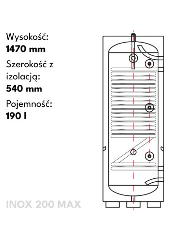 ZASOBNIK CIEPŁEJ WODY UŻYTKOWEJ ZE STALI NIERDZEWNEJ AISI 316,  200 L  MAX